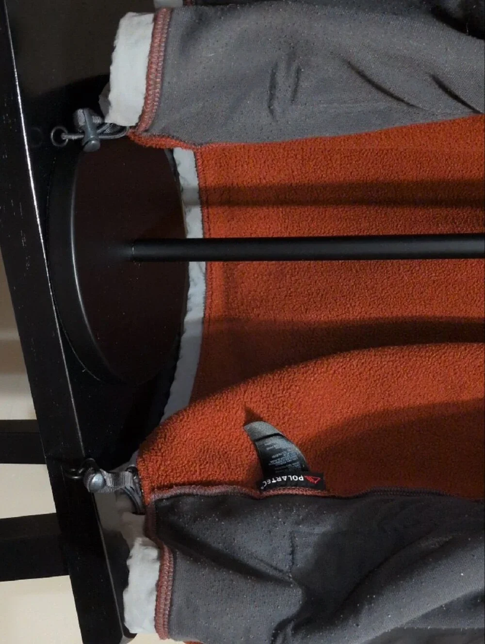 The North Face Men's Two-Tone Rust and Light Gray Fleece Jacket